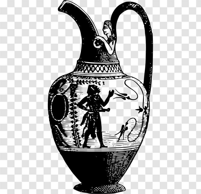 Pottery Of Ancient Greece Vase Drawing - Tableware - Warrior Transparent PNG