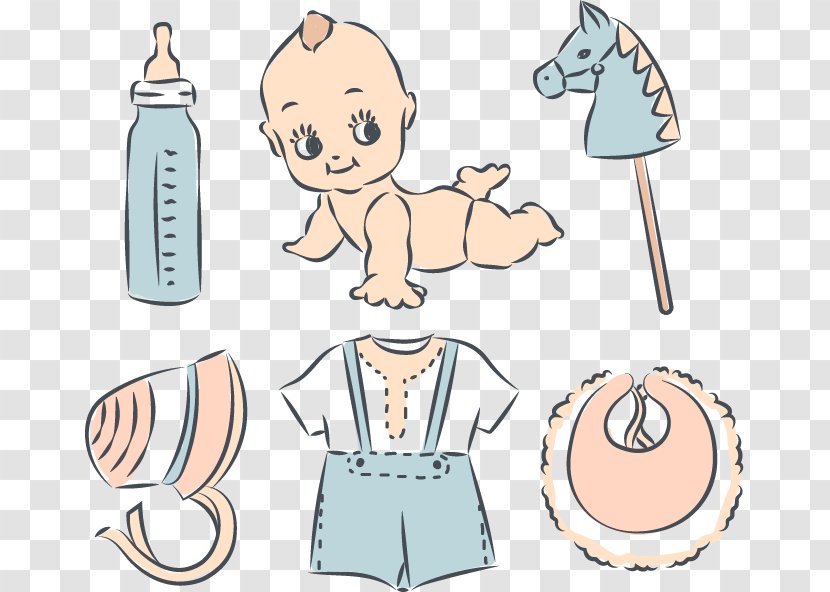Infant Clip Art - Child - Retro Hand-drawn Elements Baby Transparent PNG
