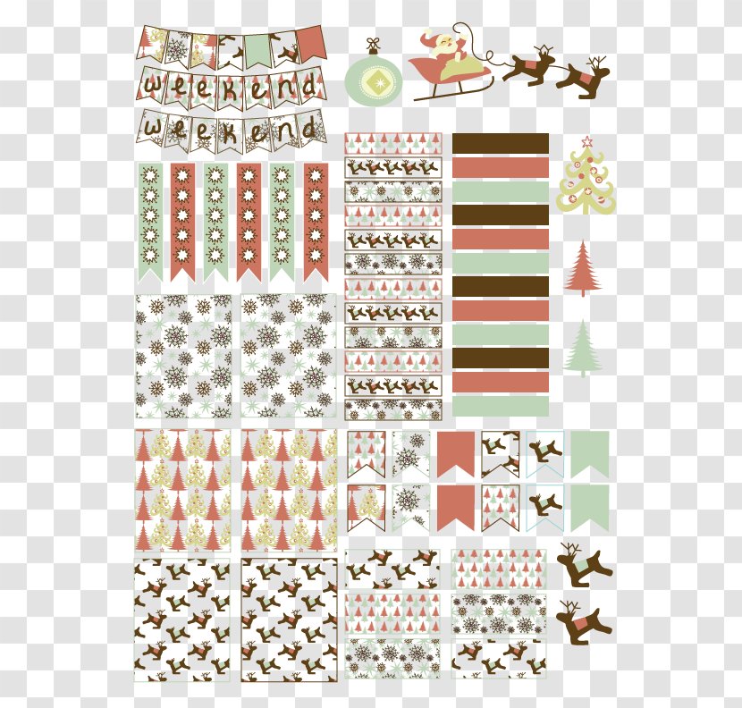 Christmas Stickers - Free Printing TreePlanner Transparent PNG