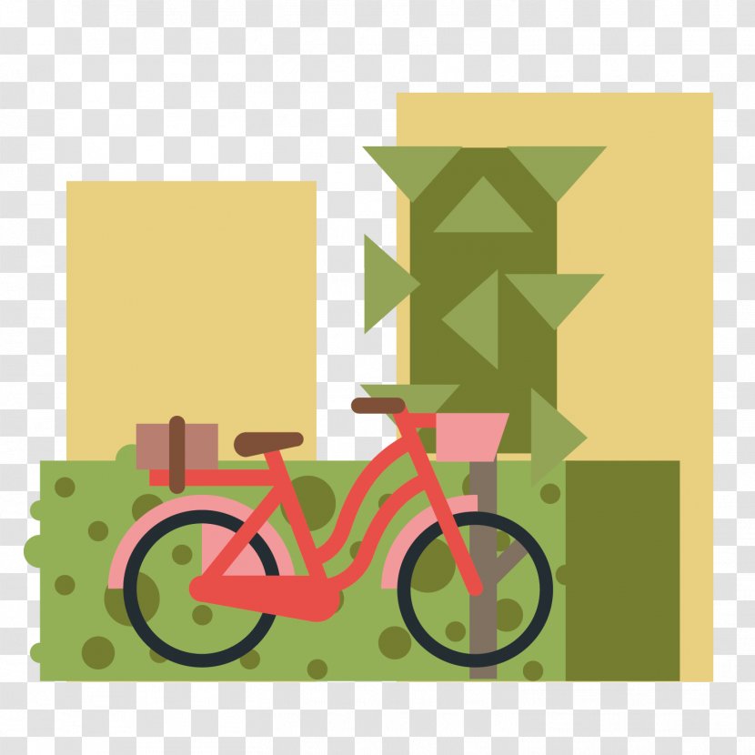 Bicycle Green Cycling Clip Art - Vector Tree Bike Transparent PNG