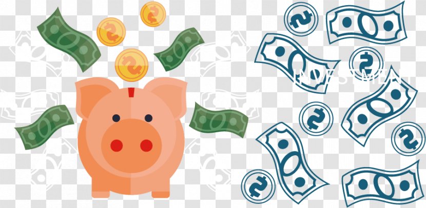 Domestic Pig Piggy Bank Clip Art - Area - Vector Transparent PNG