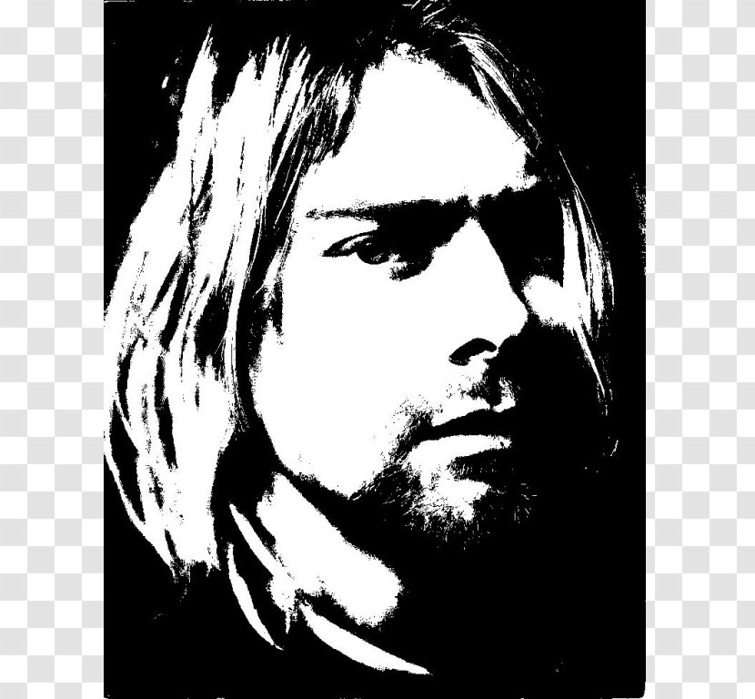 Kurt Cobain Nirvana The Vaselines Stencil Drawing - Silhouette Transparent PNG
