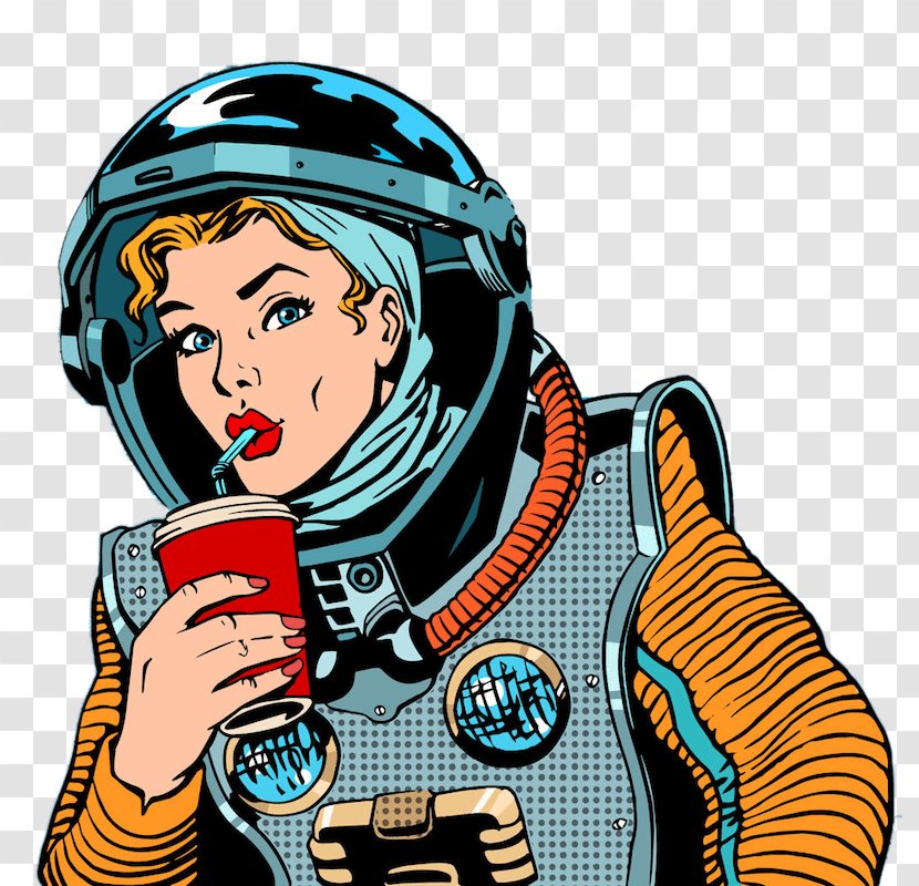 Fizzy Drinks Vector Graphics Illustration Pop Art Astronaut - Illustrator Transparent PNG