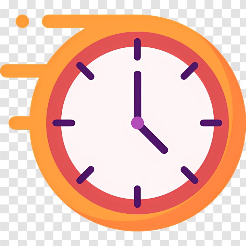 Clock Icon - Simple Orange Clock Icon Transparent PNG