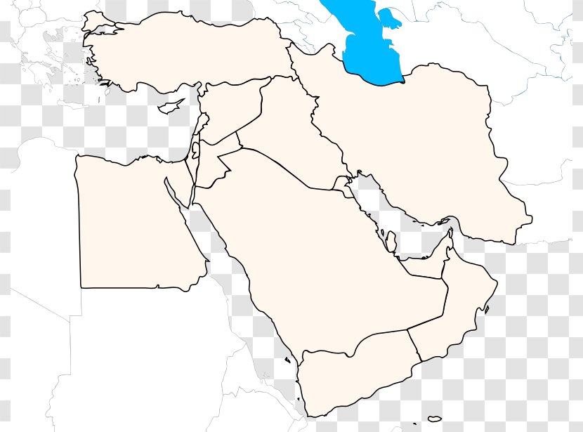 Middle East Fertile Crescent Western Asia World Map - Region - Pakistan Outline Transparent PNG