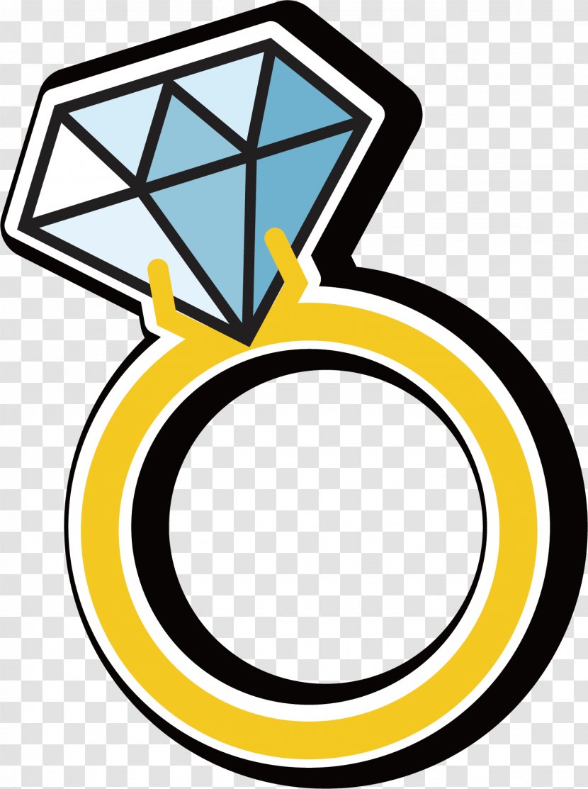 Blue Diamond Ring Gemstone - Symbol - Vector Transparent PNG