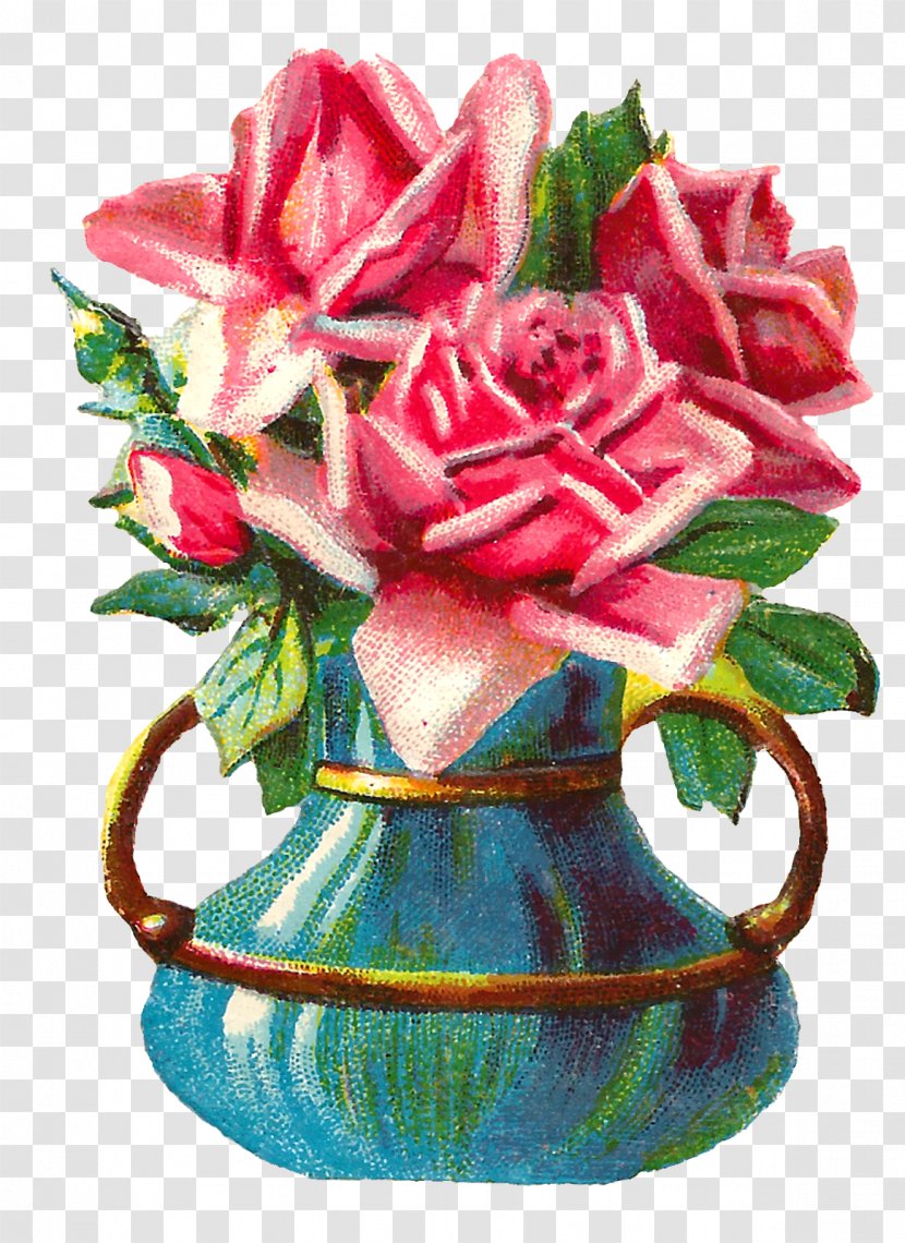 Vase Rose Flower Floral Design Shabby Chic - Arranging Transparent PNG