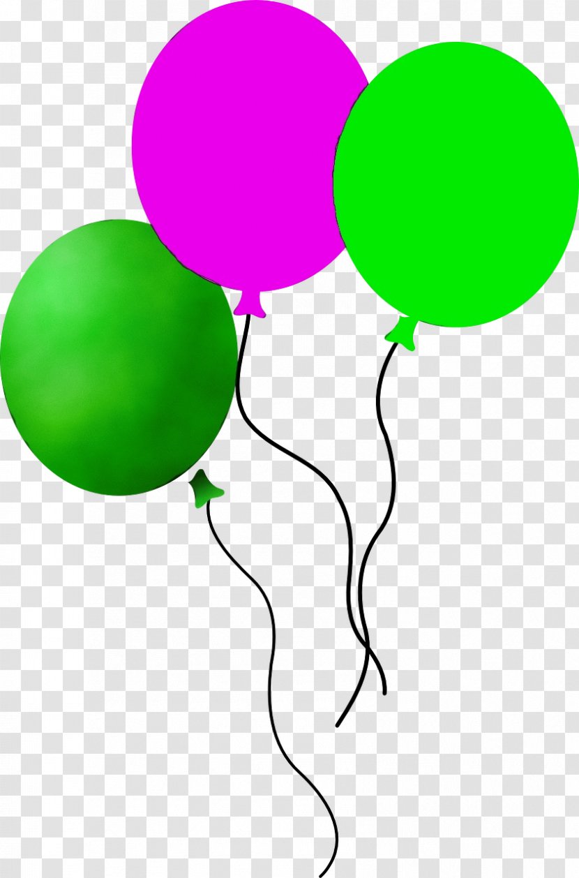 Birthday Balloon Cartoon - Party - Supply Green Transparent PNG