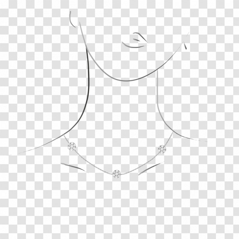 Necklace White Chain - Black And - Jewellery Model Transparent PNG