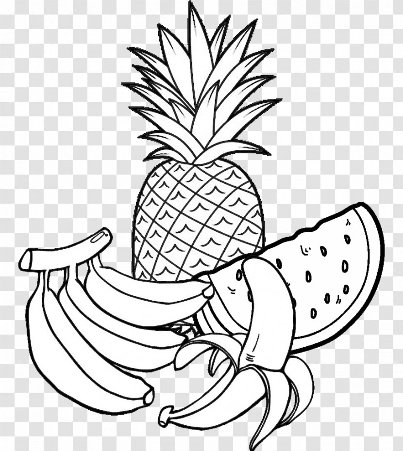 Coloring Book Drawing Fruit Black And White - Game - Bota Desenho Transparent PNG