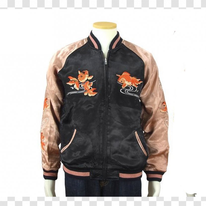 Leather Jacket Souvenir Japan Goldfish - Clothing Transparent PNG