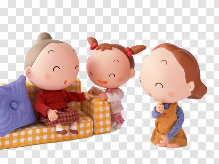 Family Happiness Cartoon Wallpaper - Toy - Accompanied By Transparent PNG