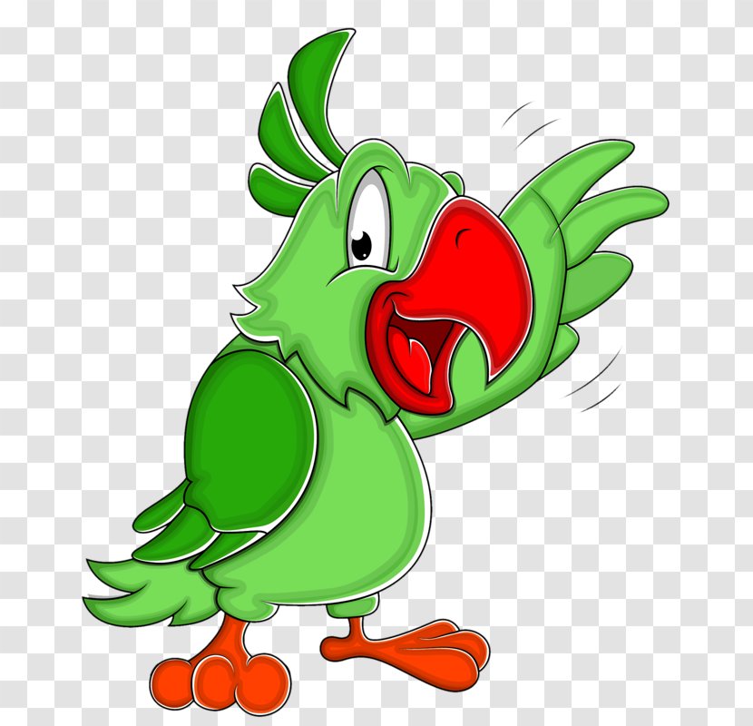 Parrot Cartoon Clip Art - Fictional Character - Lovely Transparent PNG