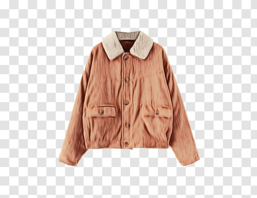 Coat Cartoon - Clothing - Blazer Peach Transparent PNG