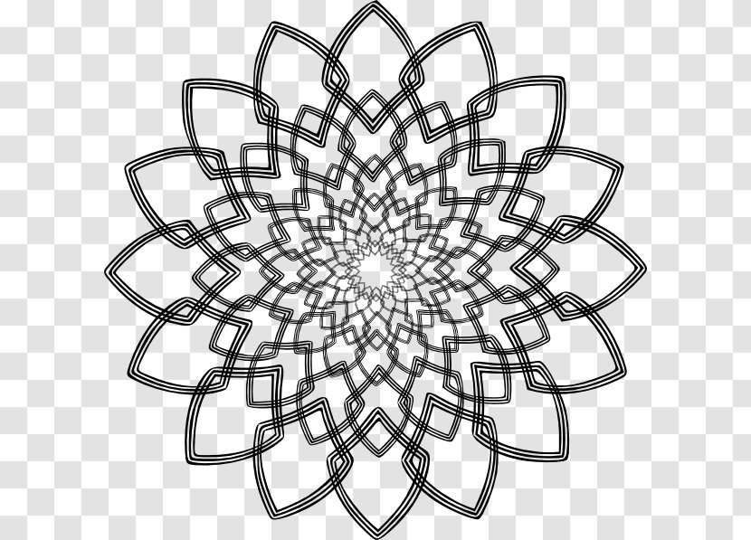 The Mindfulness Colouring Book: Anti-stress Art Therapy For Busy People Coloring Book Line Clip - Drawing - Rose Window Outline Transparent PNG