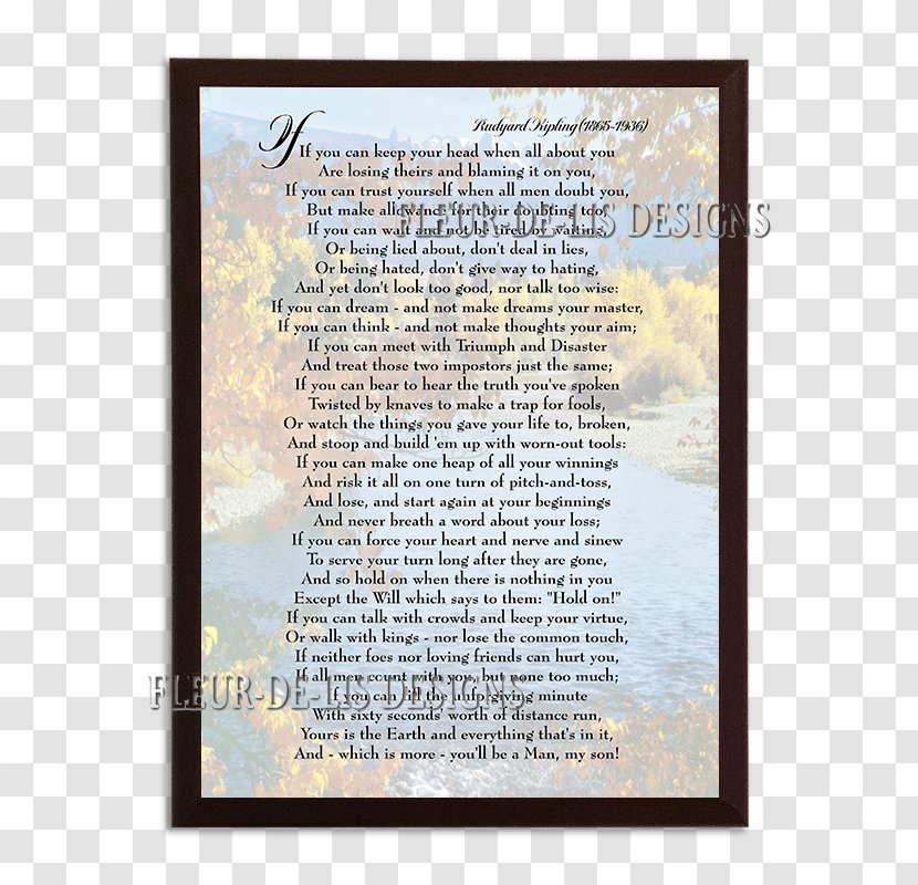 If By Rudyard Kipling - Text - Commemorative Plaque PrintingOthers Transparent PNG