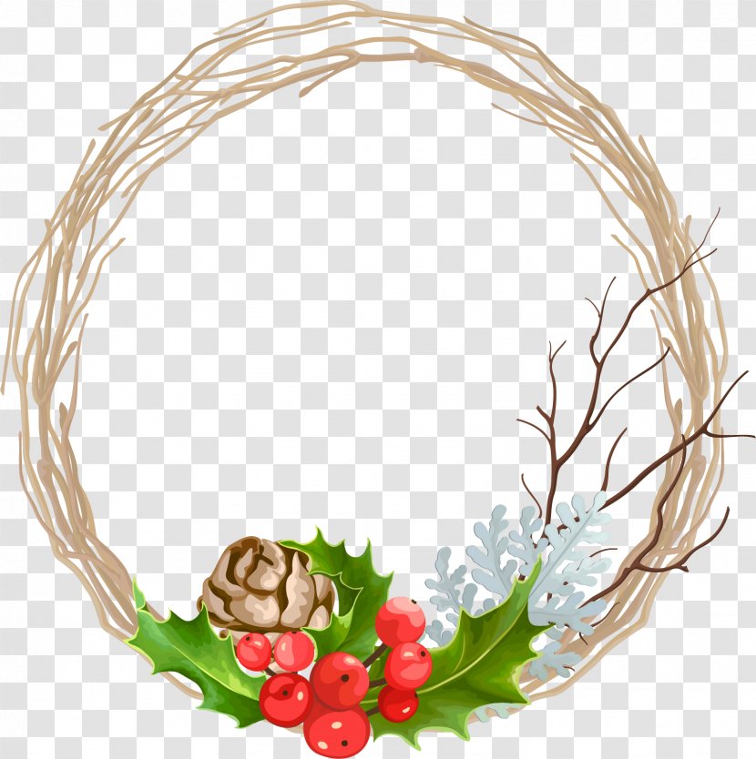 Wreath Christmas Garland - Ornament - Decoration Vector Transparent PNG