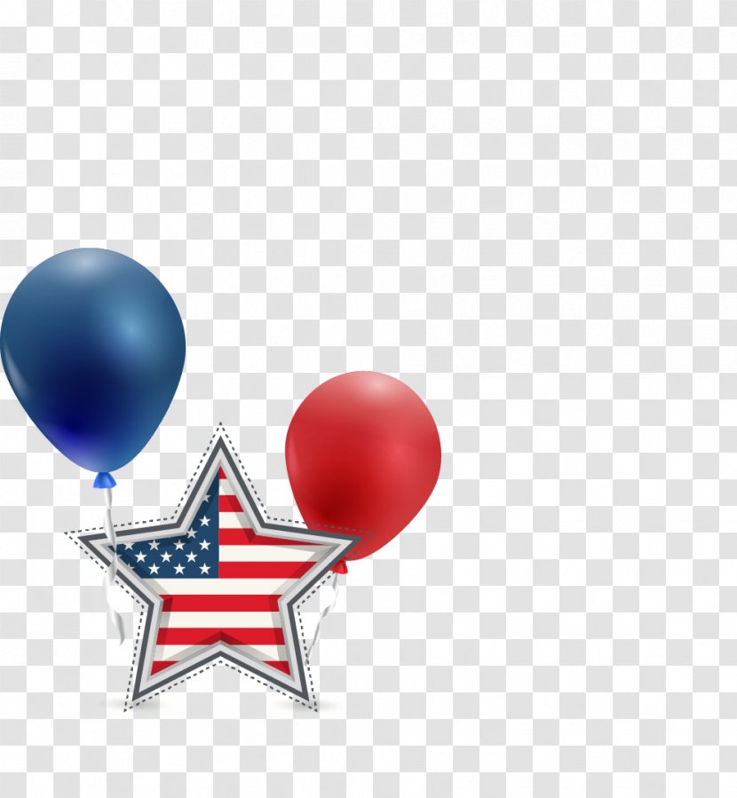 Balloon Flag Of The United States Adobe Illustrator - Red - Five Hand-painted American Transparent PNG