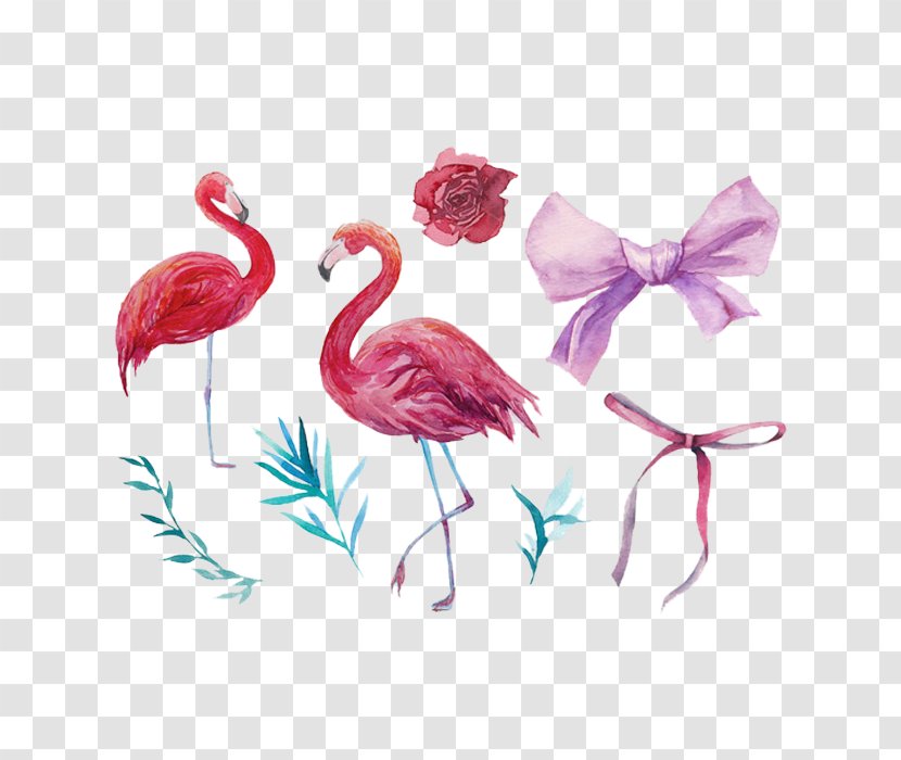 Bird Download - Water - Art And Decorative Hand-painted Flamingos Transparent PNG