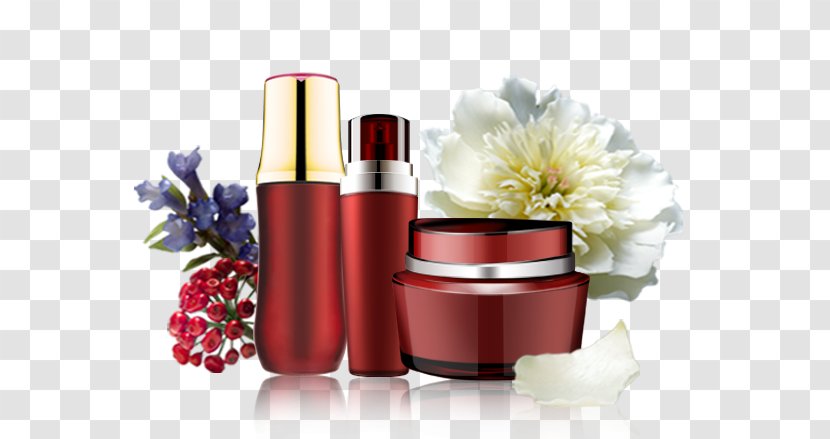 Cosmetics Lotion Skin Care - Beauty - Floral Decorative Bottles Transparent PNG