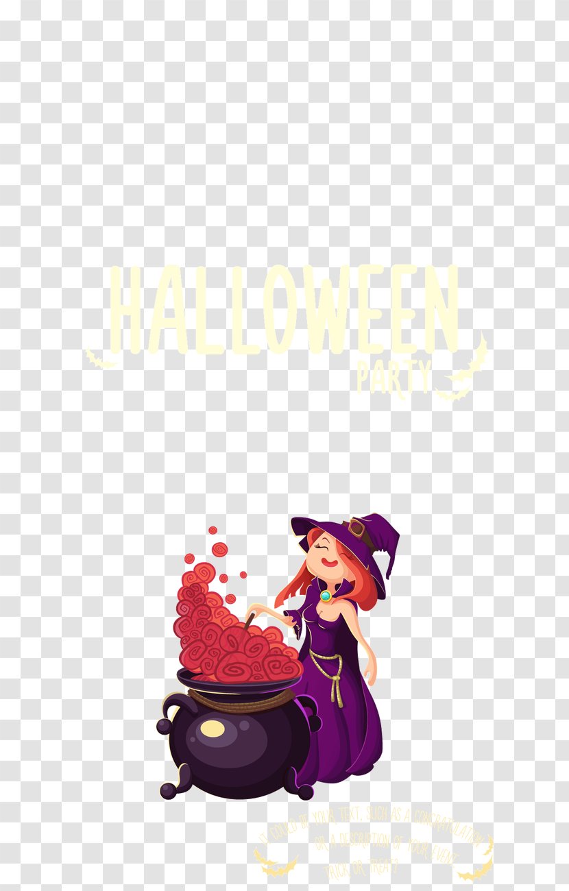 Cartoon Boszorkxe1ny Illustration - Drawing - Halloween Witch Vector Poster Transparent PNG