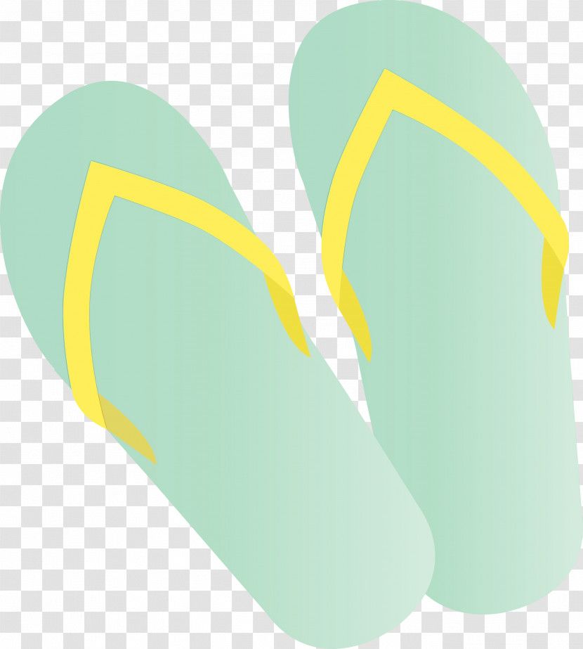 Flip-flops Shoe Yellow Line Meter Transparent PNG