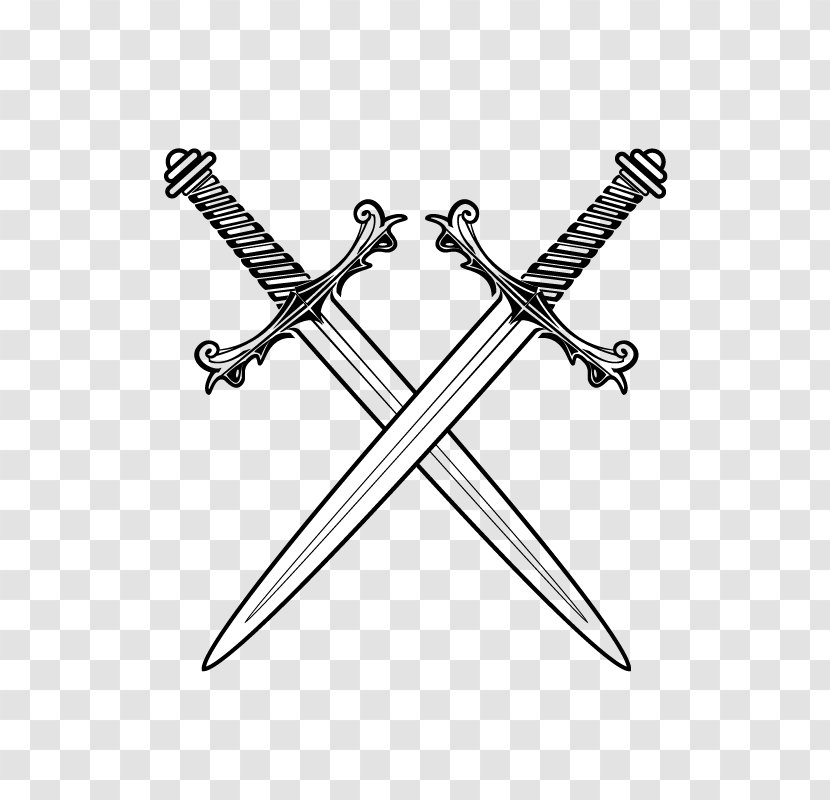 Sword Coloring Book Drawing Weapon - Heraldry Transparent PNG