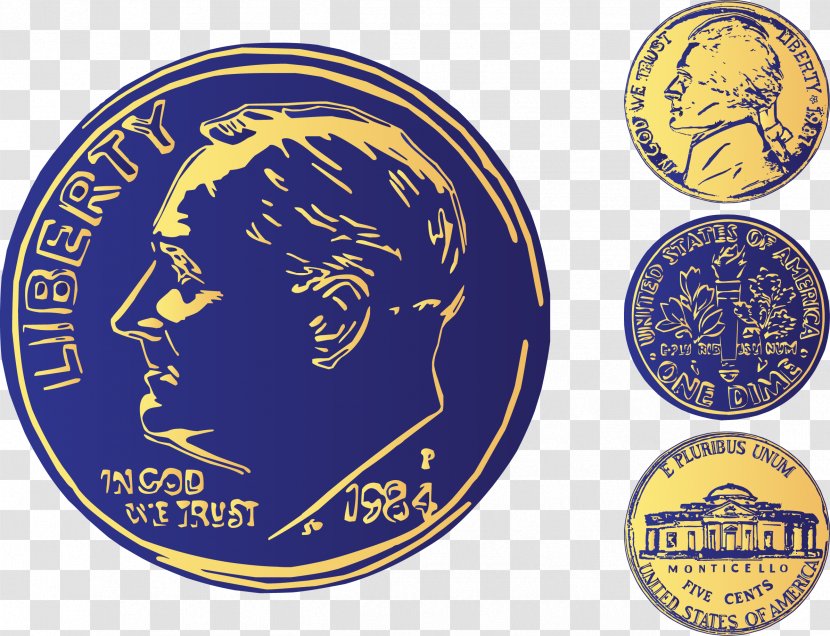 Dollar Coin Gold - Label - Vector Transparent PNG
