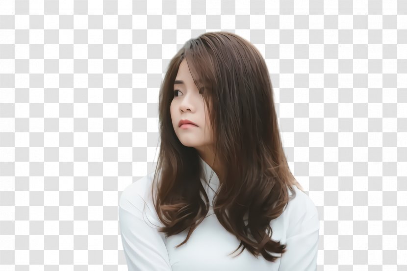 Hair Hairstyle Face Long Brown - Coloring - Forehead Transparent PNG