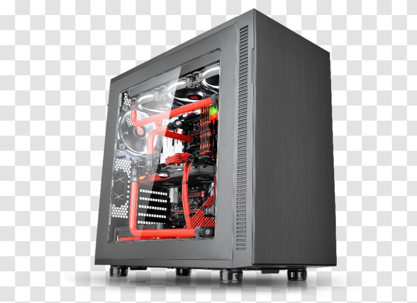 Computer Cases & Housings System Cooling Parts Suppressor F51 Window E-ATX Mid-Tower Chassis CA-1E1-00M1WN-00 Thermaltake Water - Active Noise Control - Malaysia Tower Transparent PNG