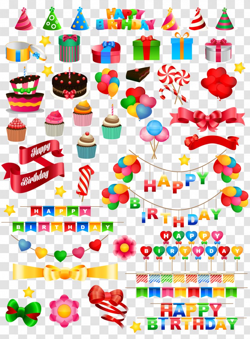 Birthday Cake Gift Party - Cartoon Elements Transparent PNG