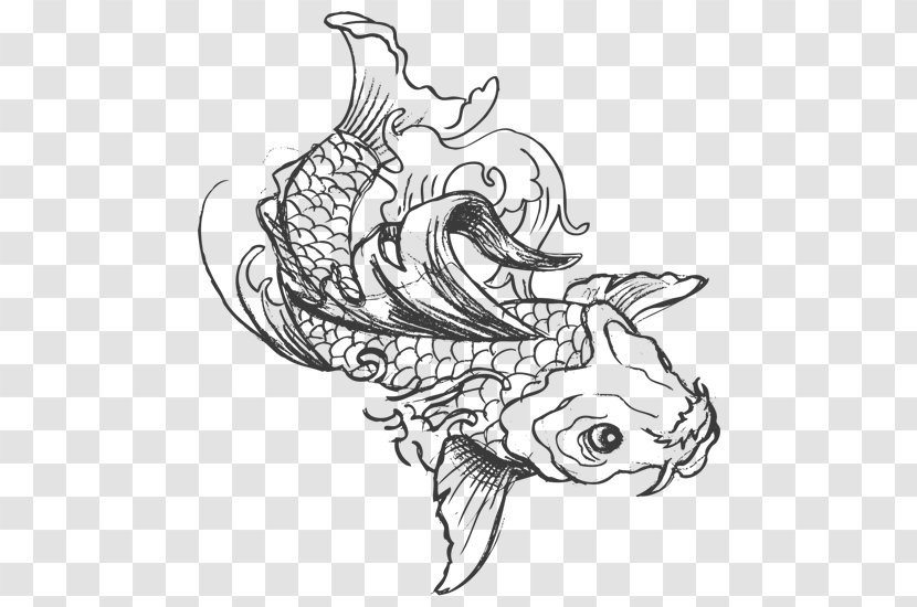 Koi Mural Drawing Wall Decal - Organism - Fish Transparent PNG