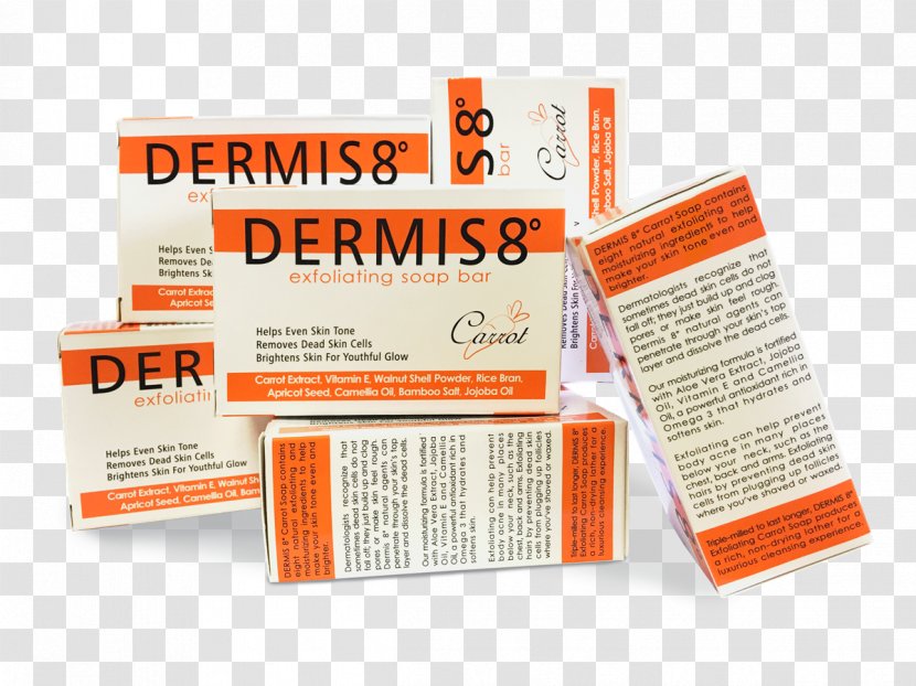 Dermis8 Exfoliating Brightening Soap 210ml (125gr) Product - Orange - Camellia Oil Packing Transparent PNG