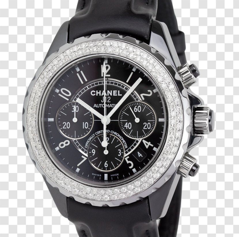 Chanel J12 Chronograph Watch Diamond - Strap Transparent PNG