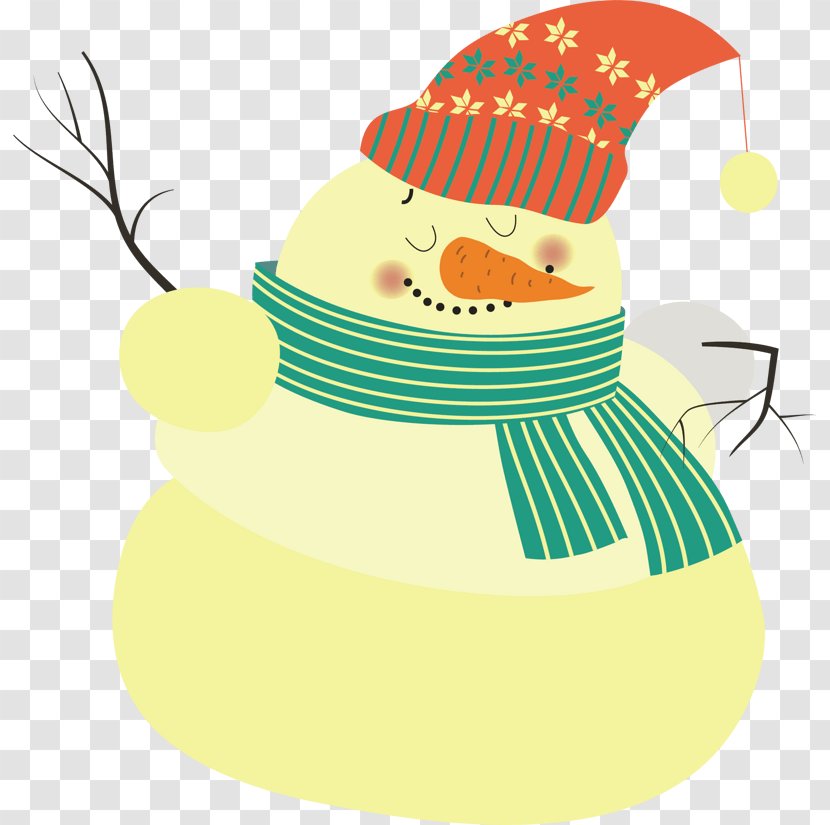 Vector Graphics Design Image Illustration - Yellow - Melonheadz Snowman Transparent PNG