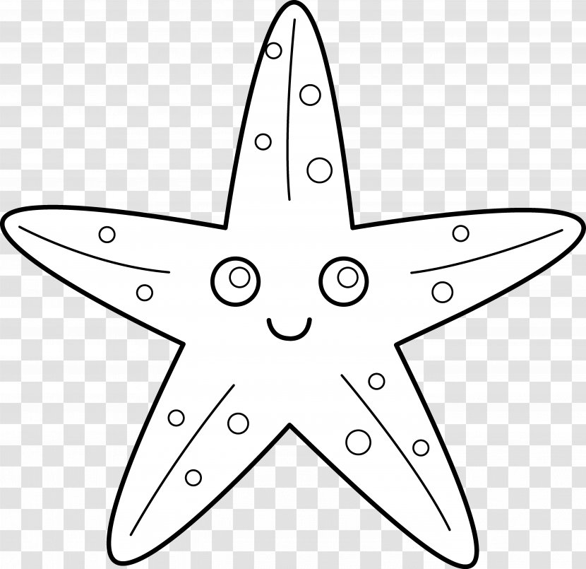 Starfish Black And White Drawing Clip Art - Echinoderm - Fish Outline Transparent PNG