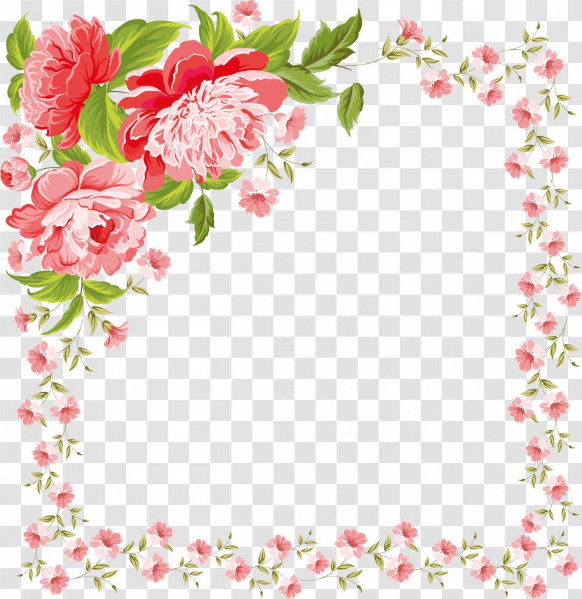 Wedding Invitation Flower Drawing - Picture Frame Transparent PNG