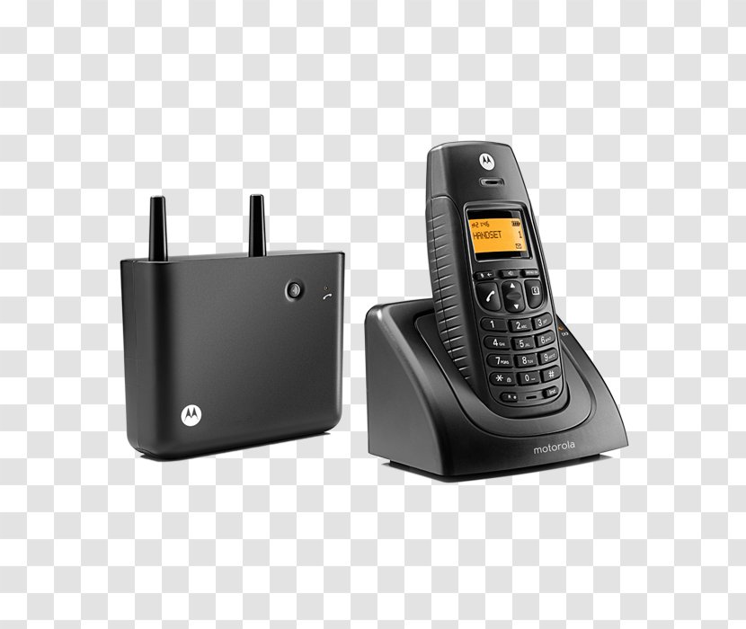 Digital Enhanced Cordless Telecommunications Telephone Wireless Phone Motorola IT.6.1X DECT Black - Electronic Device Transparent PNG