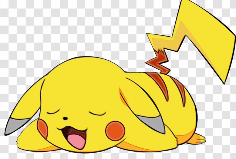 Pikachu Image Illustration Clip Art Sleep - Smile - Yellow Transparent PNG