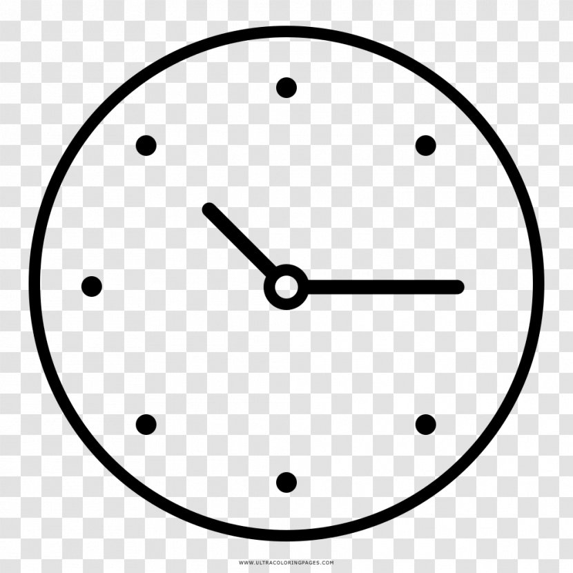 Drawing Coloring Book Ausmalbild Clock - Printing Transparent PNG