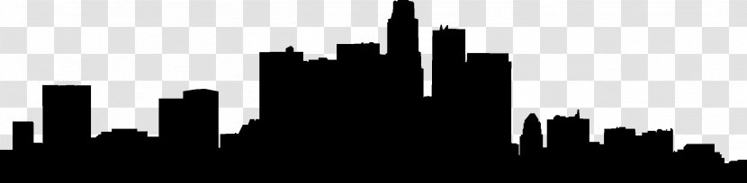 Downtown Los Angeles Skyline Silhouette Drawing - Monochrome Transparent PNG