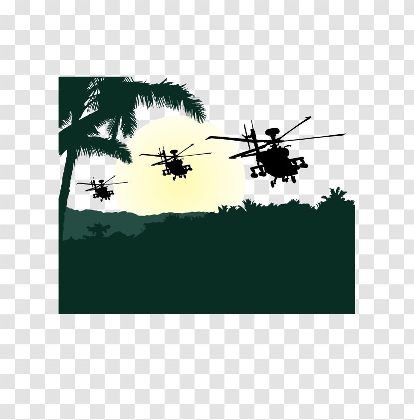 Helicopter Euclidean Vector Download Silhouette - Rotorcraft - Jungle Transparent PNG