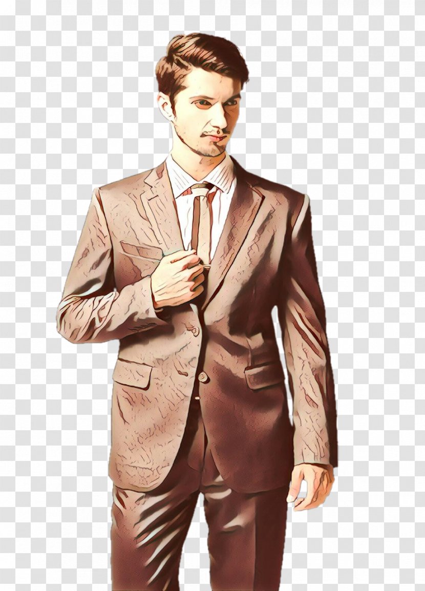 Suit Clothing Formal Wear Outerwear Gentleman - Beige Brown Transparent PNG