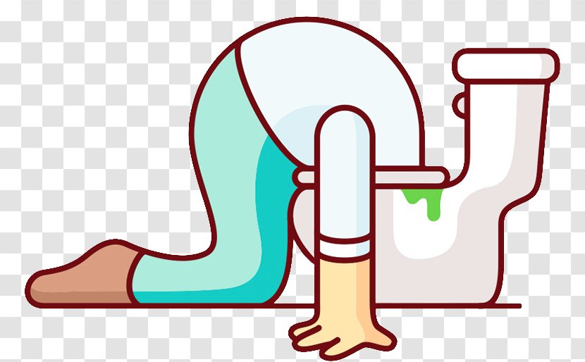 Cartoon Alcohol Intoxication Illustration - Who Head Into The Toilet Transparent PNG