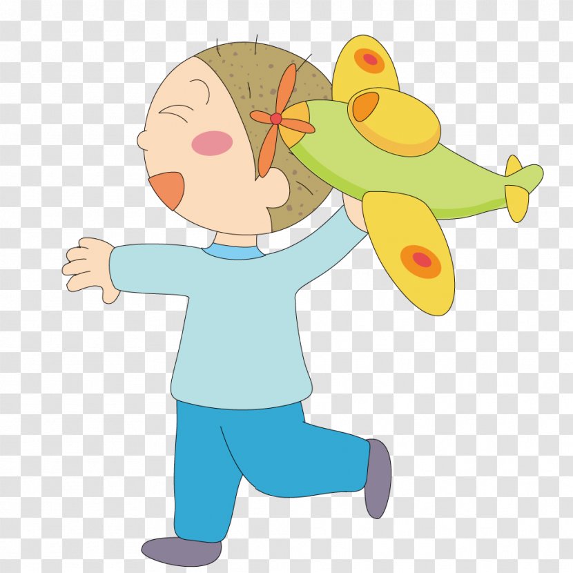 Airplane Aircraft Computer Clip Art - Watercolor - Boy Holding Transparent PNG