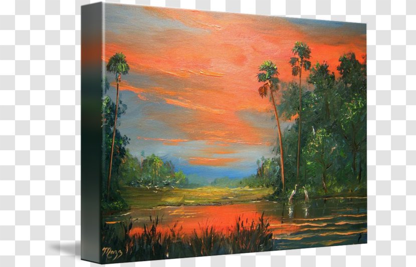 Painting Bayou Acrylic Paint Marsh Wetland Transparent PNG