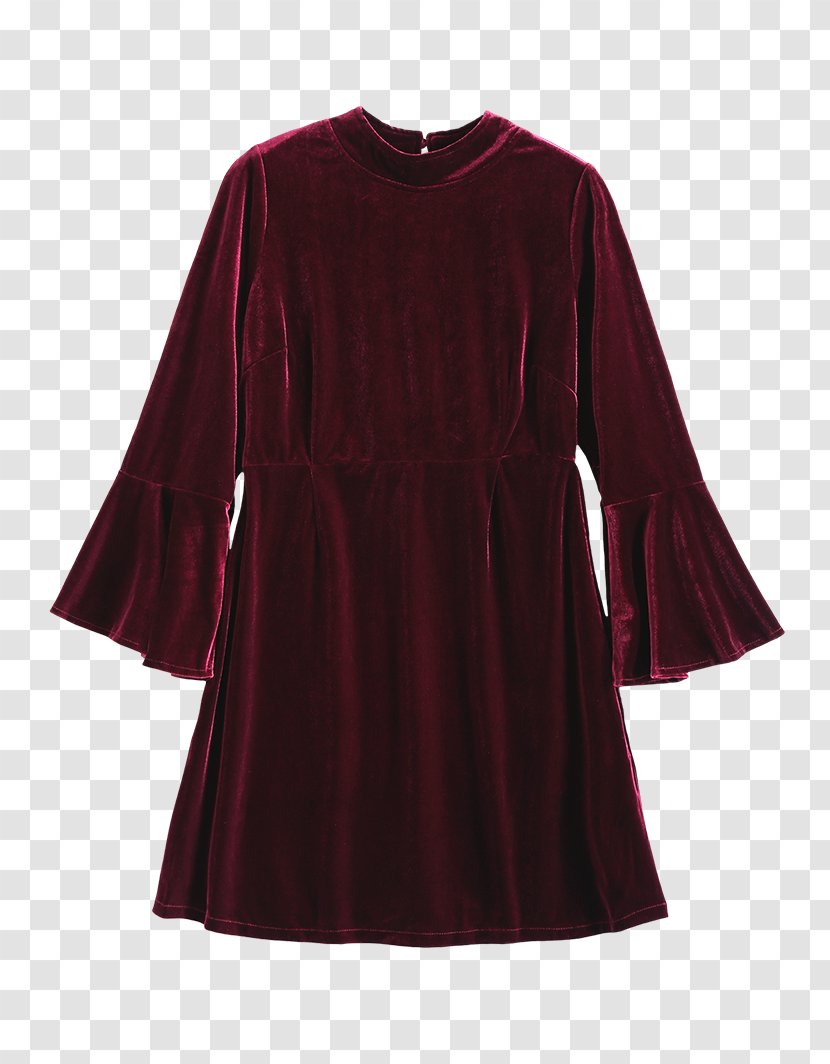Bell Sleeve Dress Velvet Casual Transparent PNG