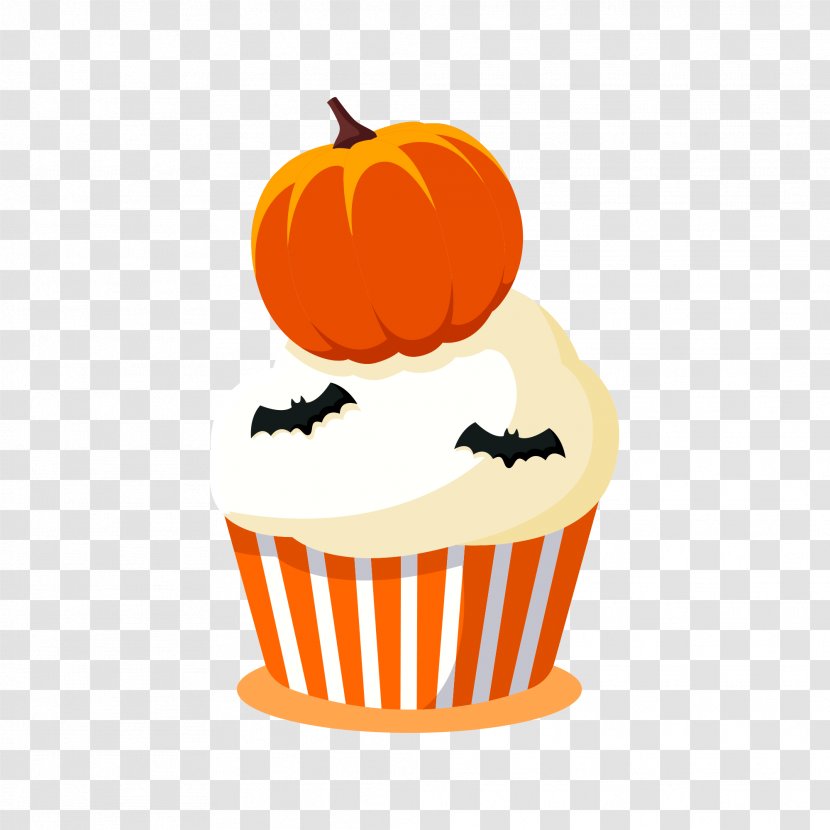 Jack-o'-lantern Halloween Cupcake Trick-or-treating Clip Art - Illustration - Cake Transparent PNG