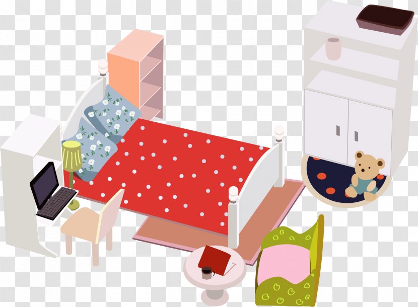 Bedroom - Room - Vector Hand-painted Transparent PNG