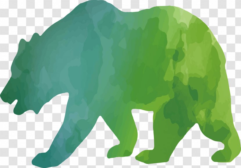 Bear Giant Panda Silhouette - Color - Colorful Animal Silhouettes Set Transparent PNG